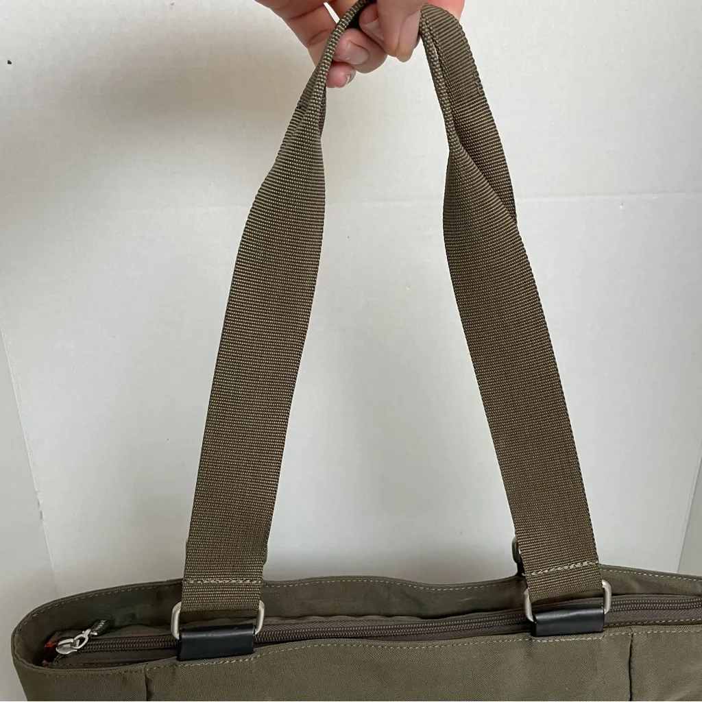 Baggalini Tote Bag Purse Personal Item Carry On Travel Pockets Olive Green - Image 11