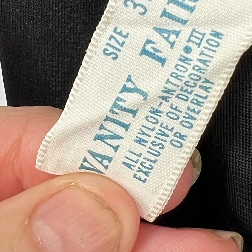 Vintage Vanity Fair Nightgown Womens 36 Slip Dress Black Nylon Made in USA - Image 4