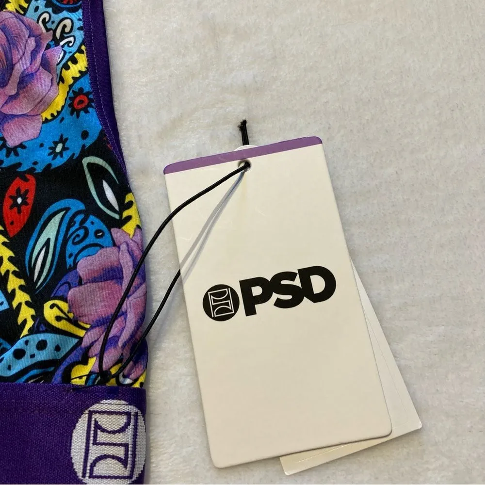NWT PSD Sports Bra Purple Blue Paisley and Roses Small - Image 3