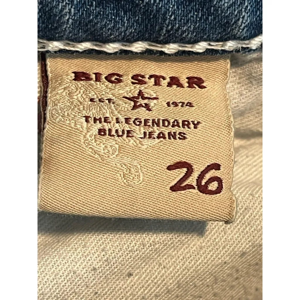 Big Star Jeans Womens 28 Liv Blue Capri Crop Low Rise Distressed Embroidered - Image 8
