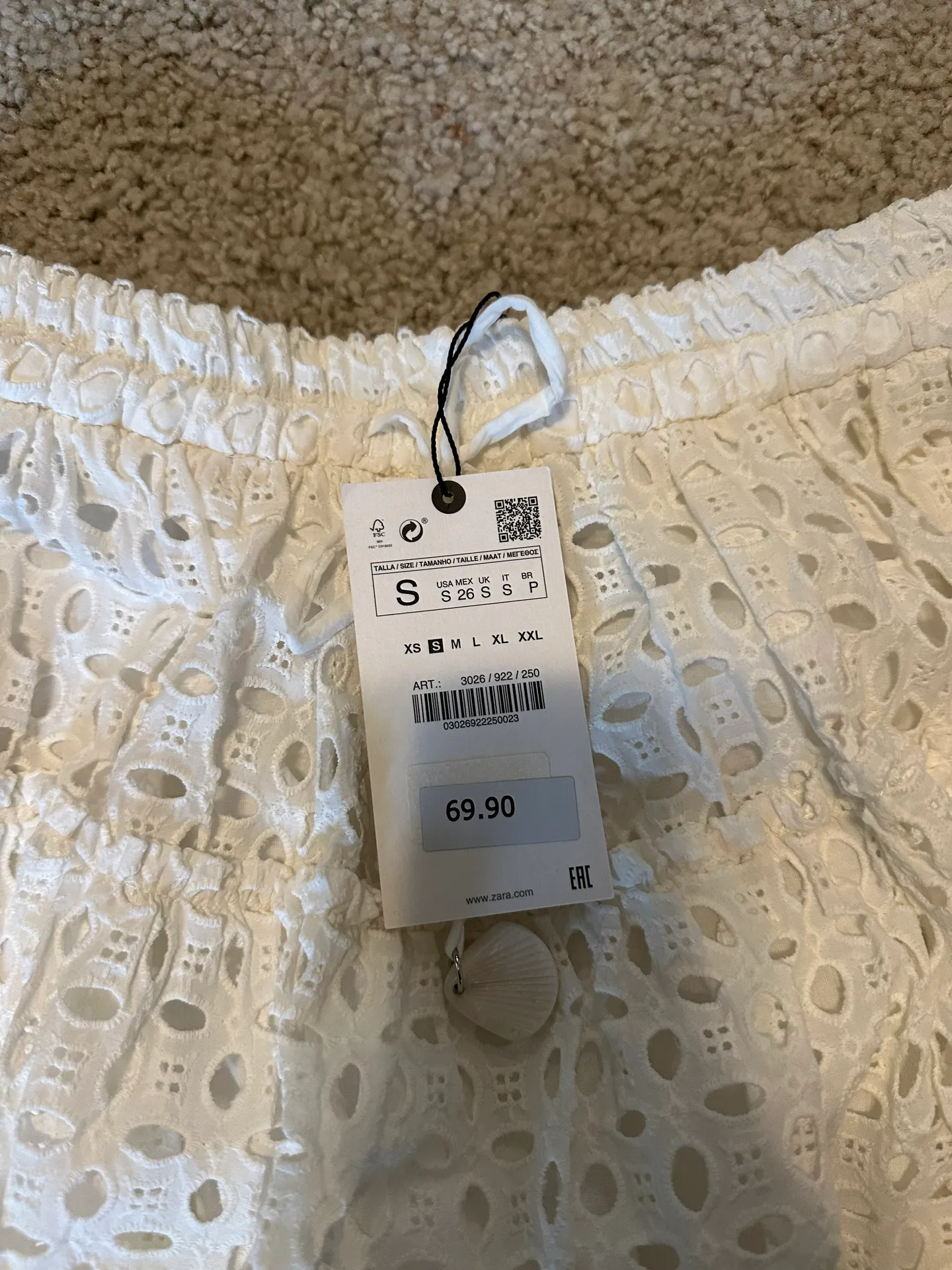 NWT  Eyelet White Skirt - Image 4