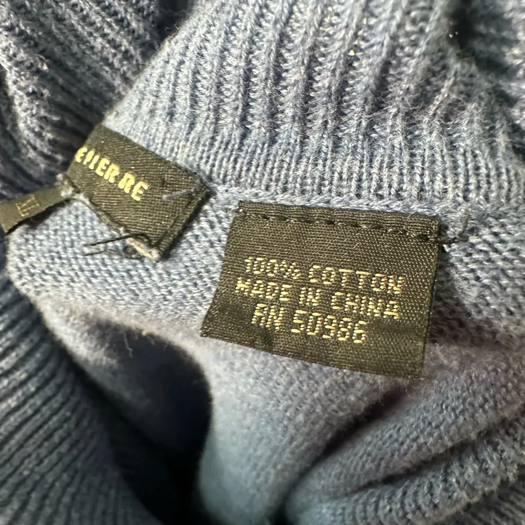 Jeanne pierre  Blue Knit Turtleneck Sweater Size XL EUC - Image 8