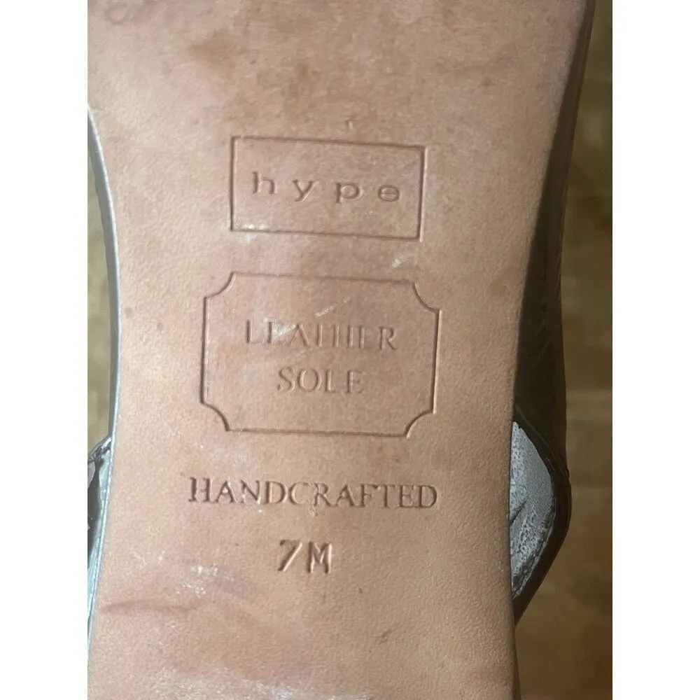 Vintage HYPE Women's Hand Crafted Patent Leather Pointed Toe Heels Black Size 7 - Image 7