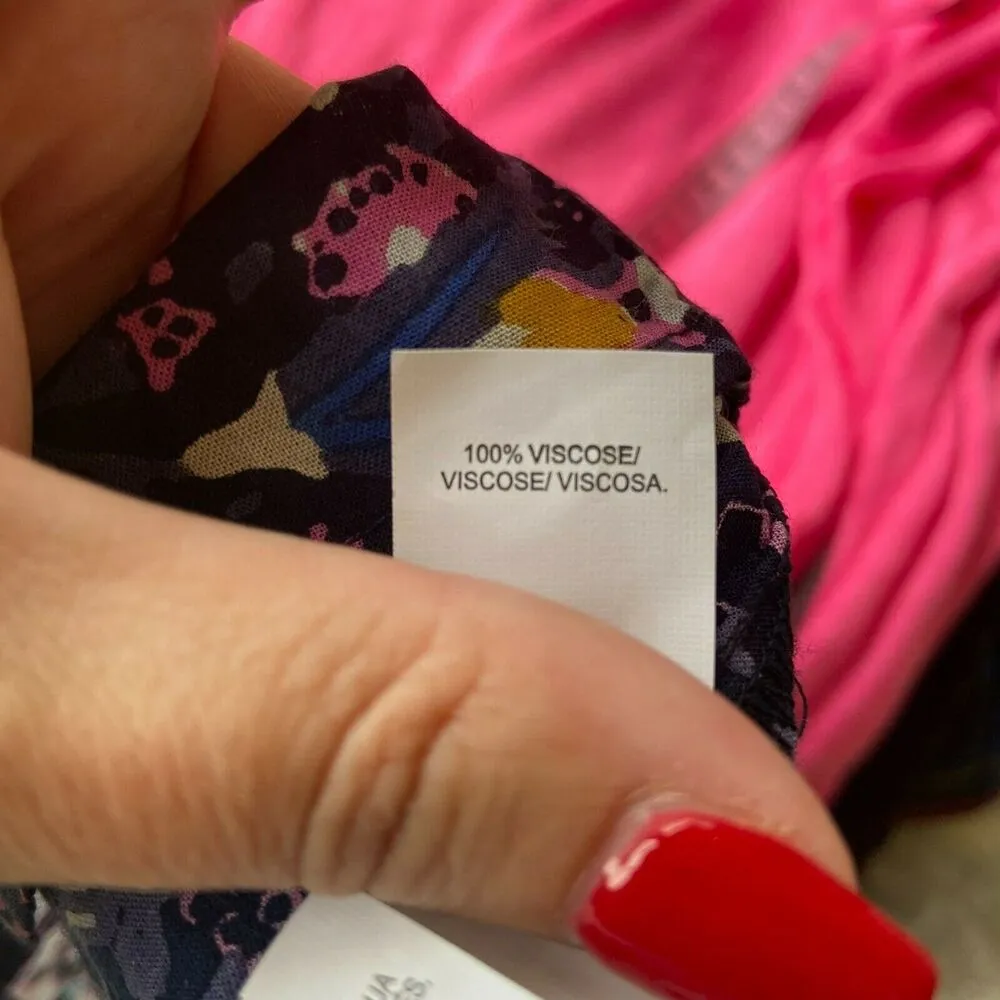 Lucky Brand Womens Blouse Size Small Becca Button Down Peasant Top Blue Pink NEW - Image 8