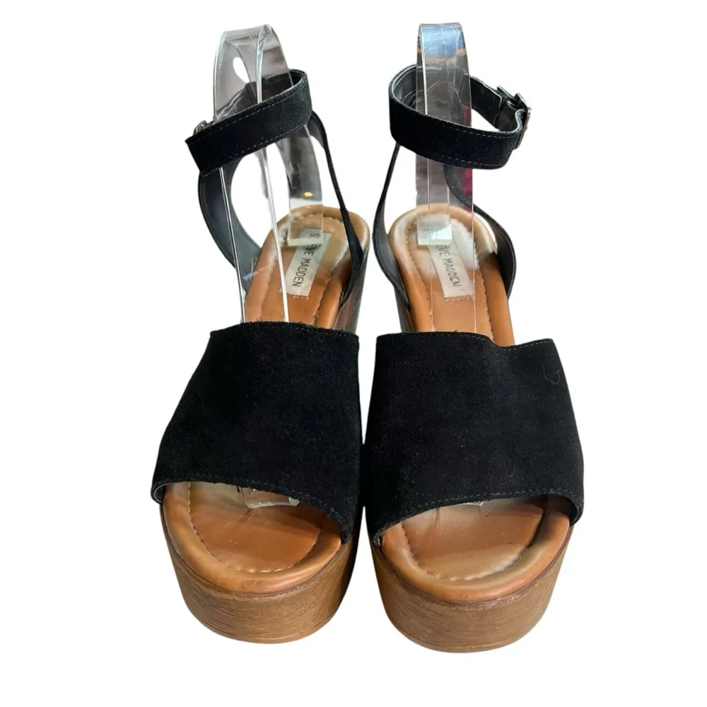 Steve Madden Kamry Wedges Platform Sandals Real Suede Upper - Image 3