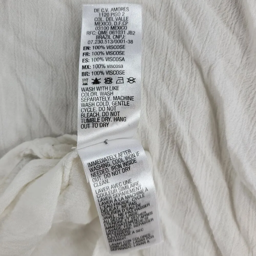 Roxy Flowy Top Womens S White Sleeveless Laced Ties Summer Beachy Babydoll - Image 6