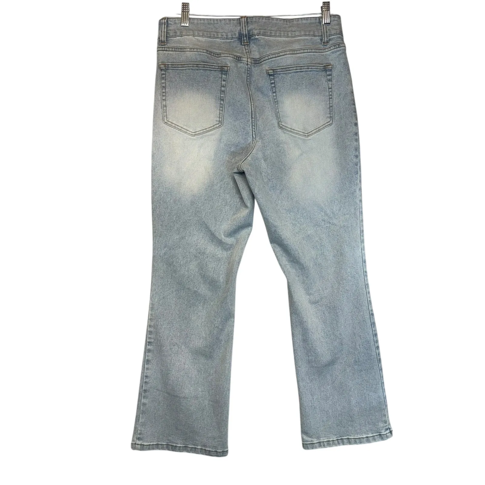 89th & Madison Womens Size 14P Light Wash Flare Jeans High Rise Denim effortless Blue - Image 6