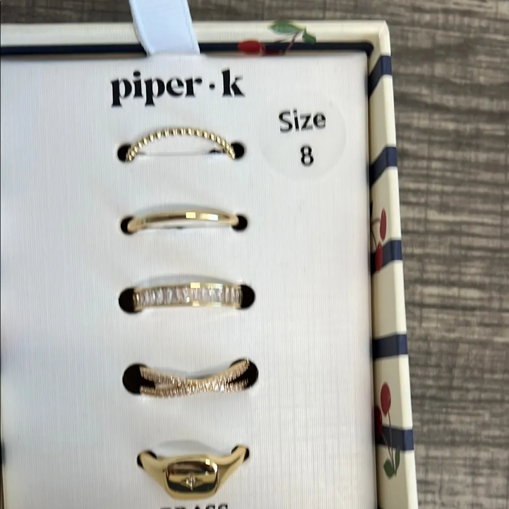 Piper K Stackable Ring Set | Size 9 Gold - Image 4