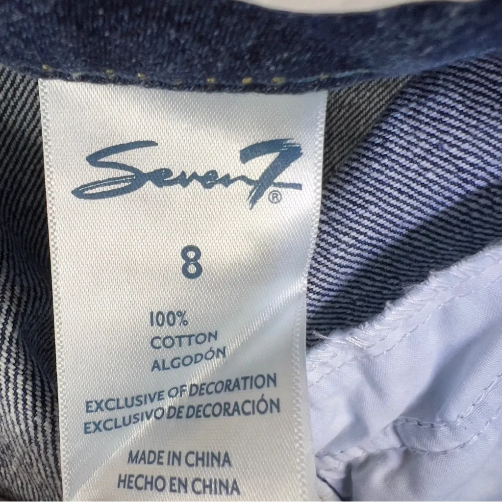 Seven7 Size 8 Distressed Weekend Short w/5 Pockets & Belt Loops(show ski… - Image 11