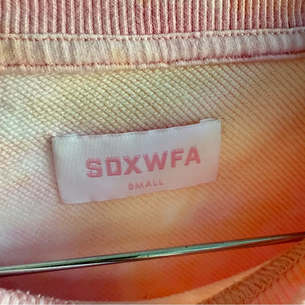 White Fox Cali Babe Cropped Sweater & Biker Short SET, Pink Sunset | Size Small - Image 9