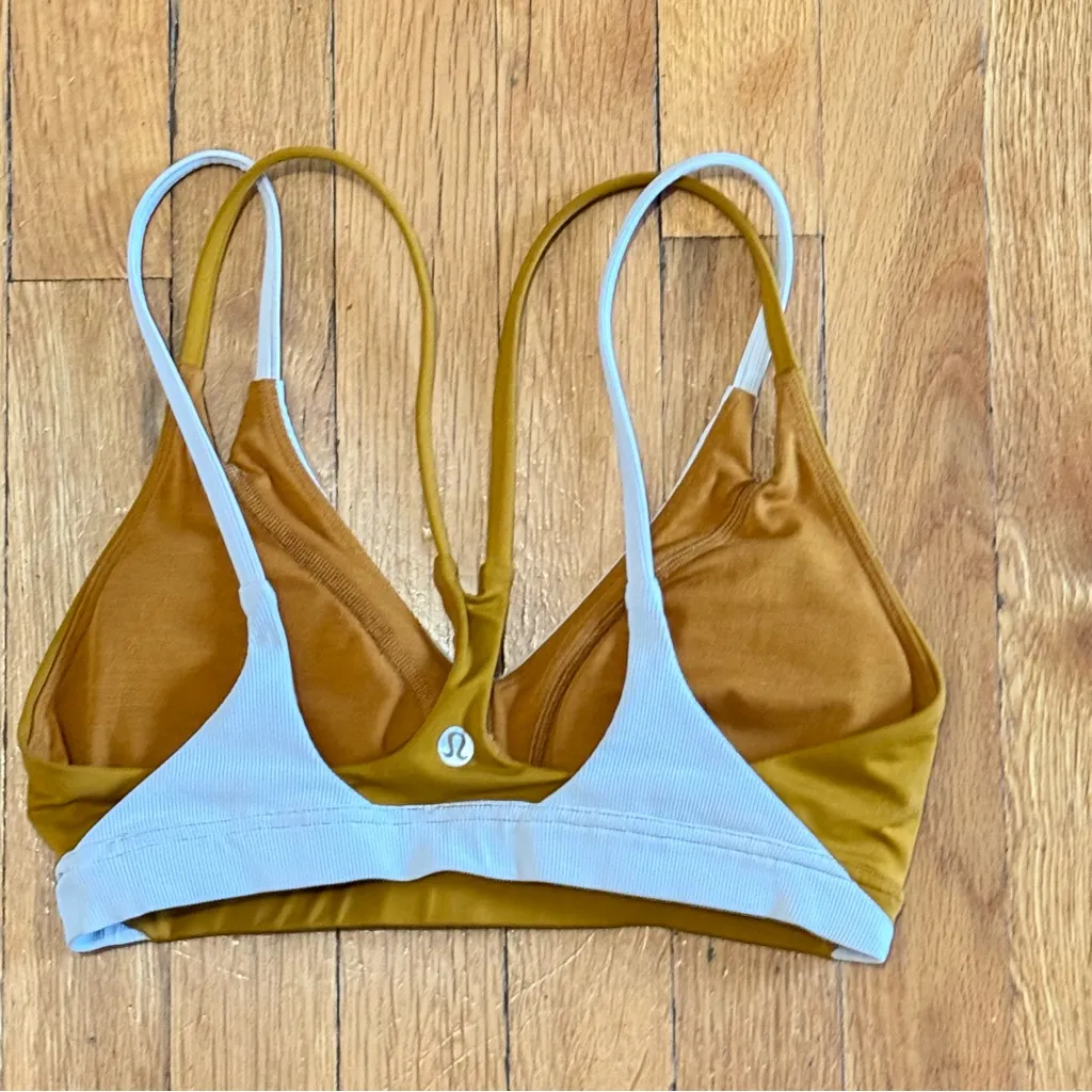 LULULEMON New Ambition Sports Bra Fools Gold / Light Ivory Size 4 - Image 6