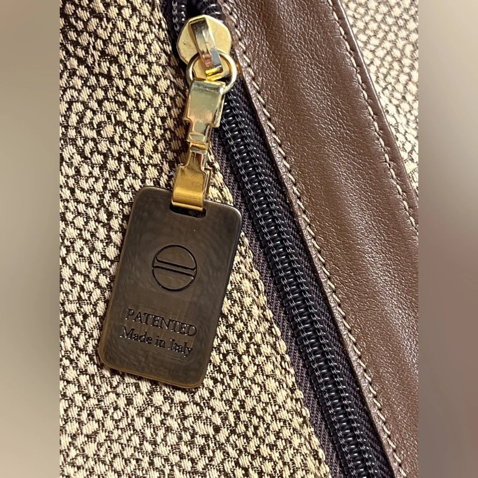 Vintage Borbonese Redwall Suede Clutch Eye of Partridge Italy Brown Leather - Image 3