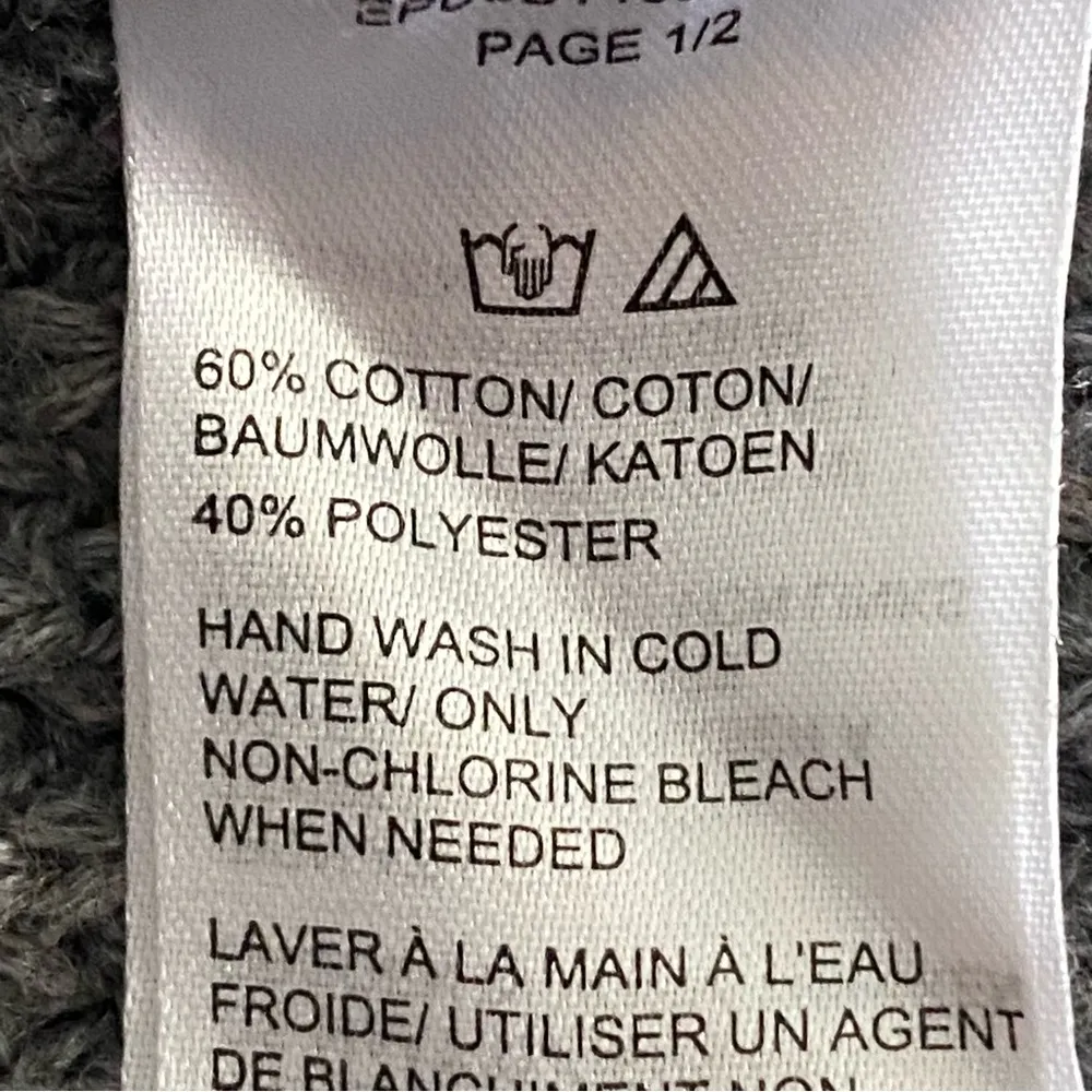 LORD & TAYLOR Gray Ribbed Knit Sweater cowl neckline 3/4 sleeves Small EUC - Image 9