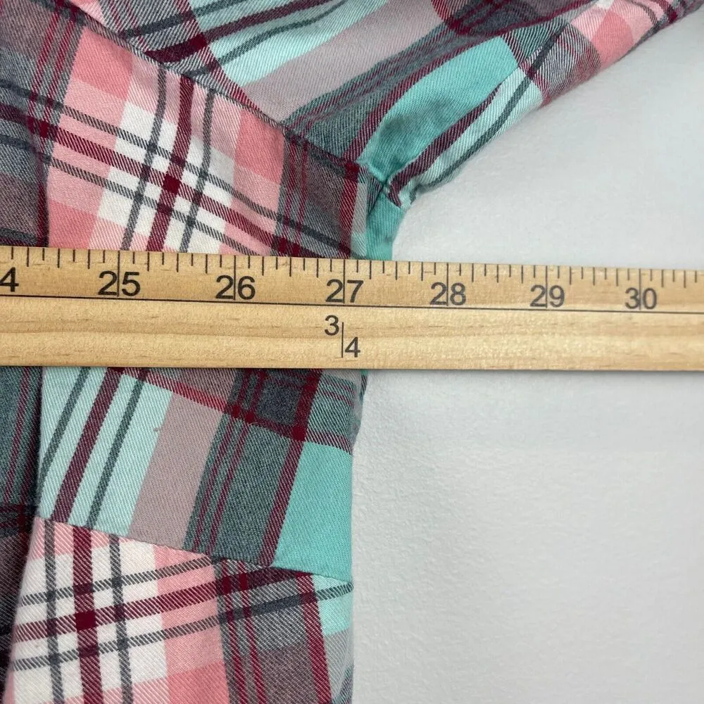 Talbots Shirt Womens 3X Multi Plaid Long Sleeve Button Front Classic Preppy Work - Image 7