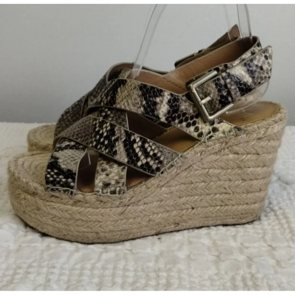 Marc Fisher Women's Snakeskin Design Shoes/ Sandals Wedge Heel 4" Size 7 SKU2255 - Image 3