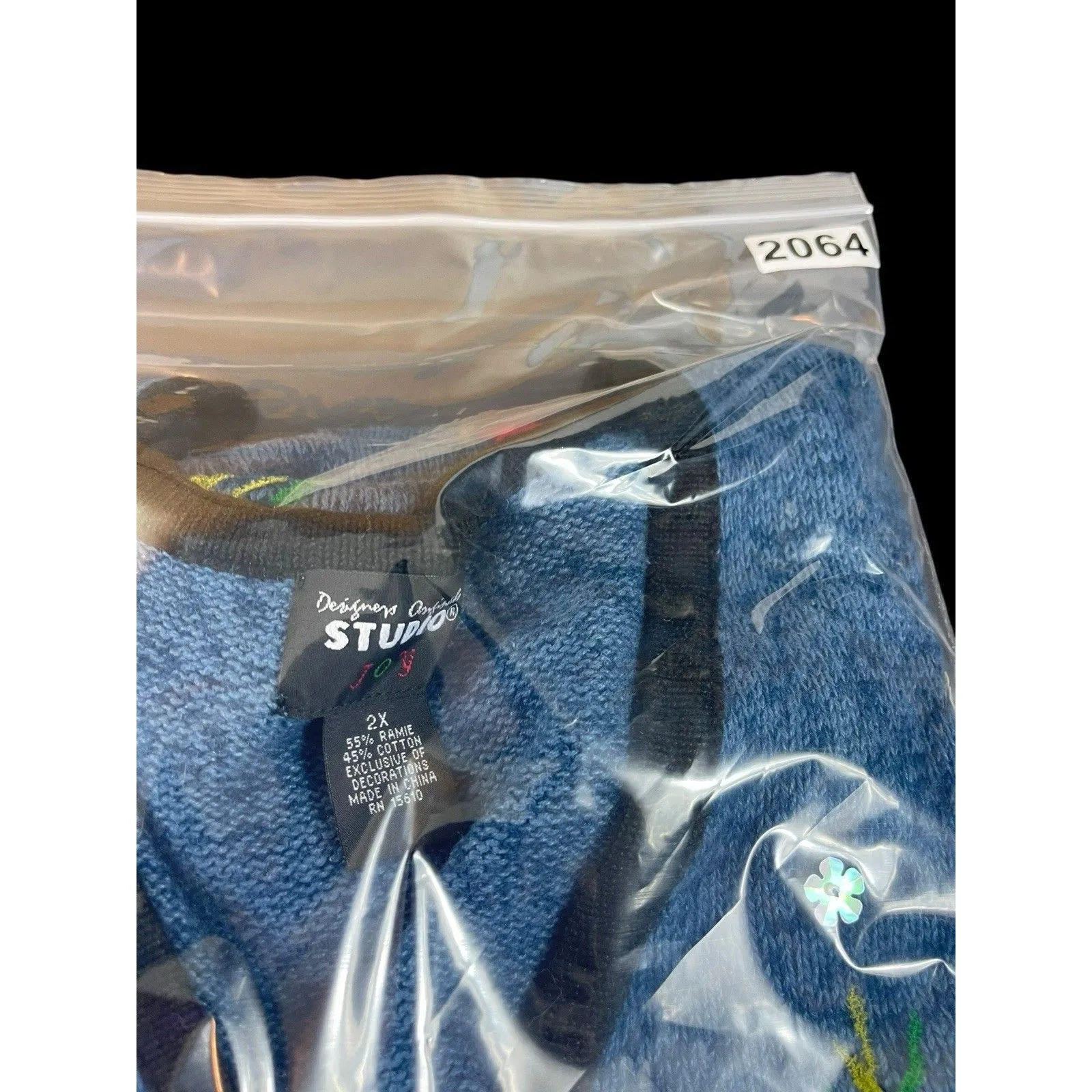 VTG Designers Originals Women’s 2X Embroidered Bird Cardinals Sweater Vest 90s Blue - Image 12