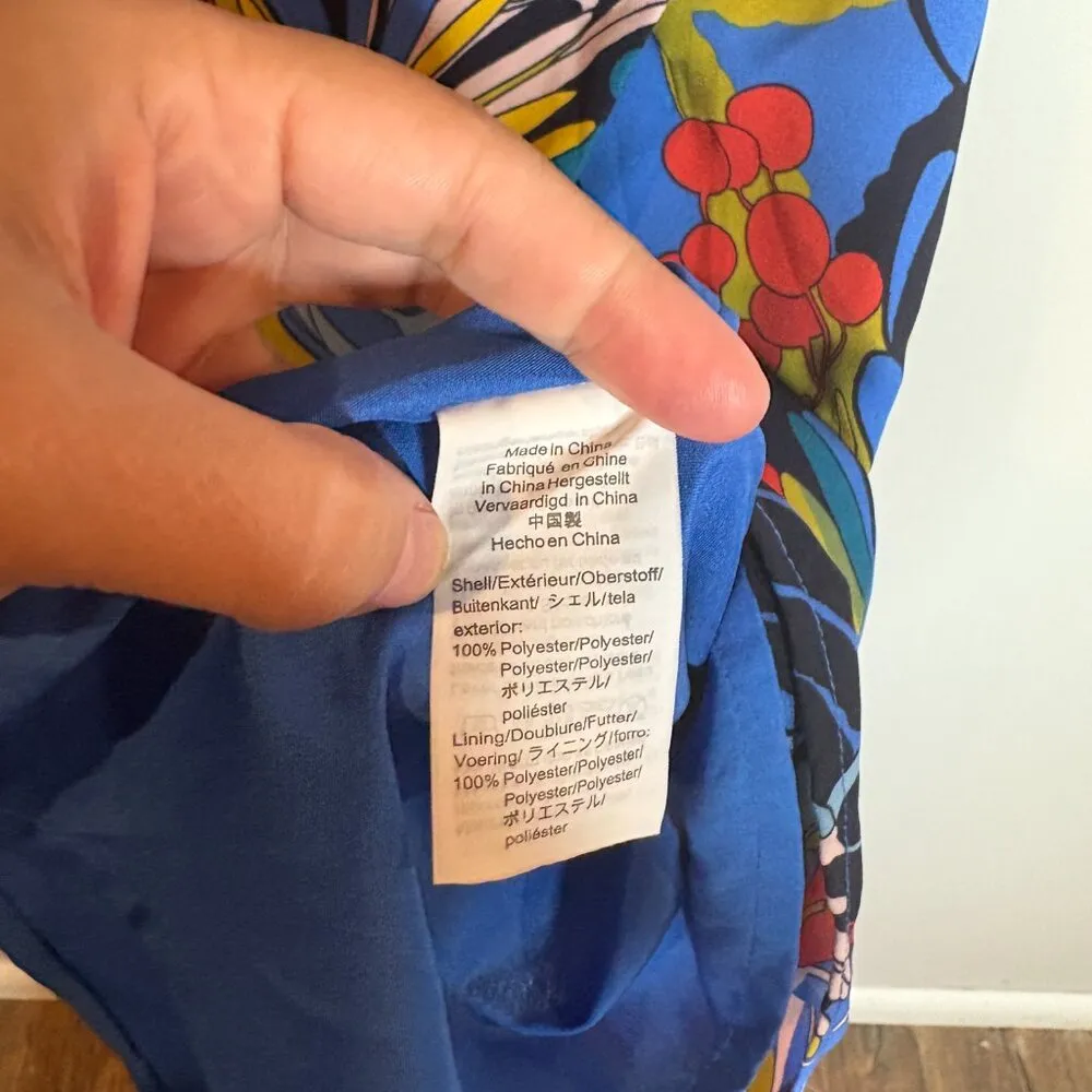 J.Crew Mercantile Women’s Blue Floral Faux Wrap Front Mini Dress - Image 3