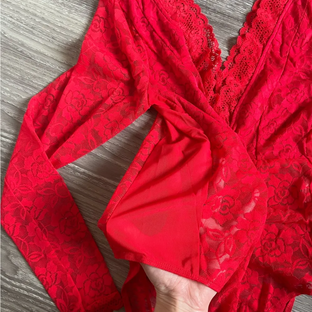 H&M Divided Red Lace Bodysuit - Image 4