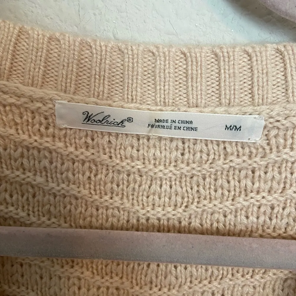 WOOLRICH Oatmeal Wool Blend Chunky Knit Sweater - Image 4