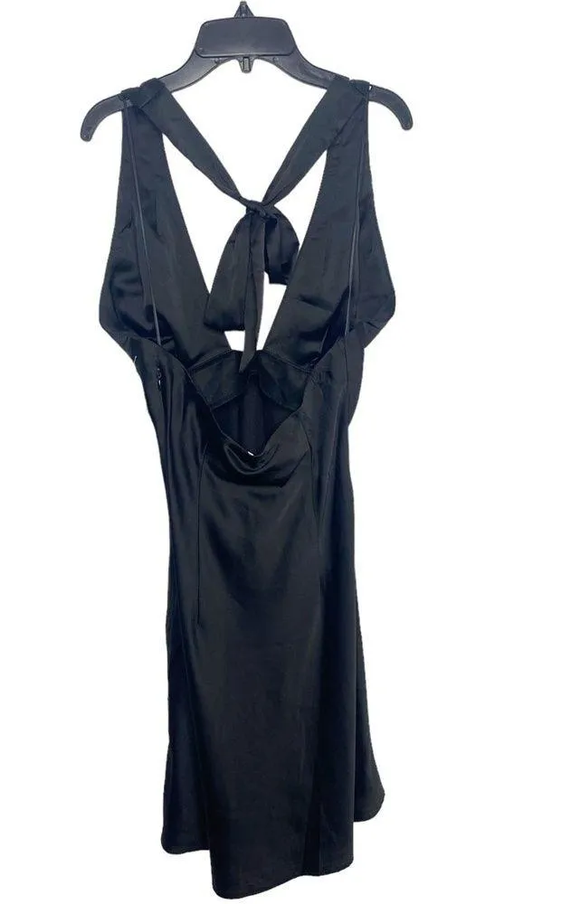 NIA Satin Cross Halter Dress - Image 5