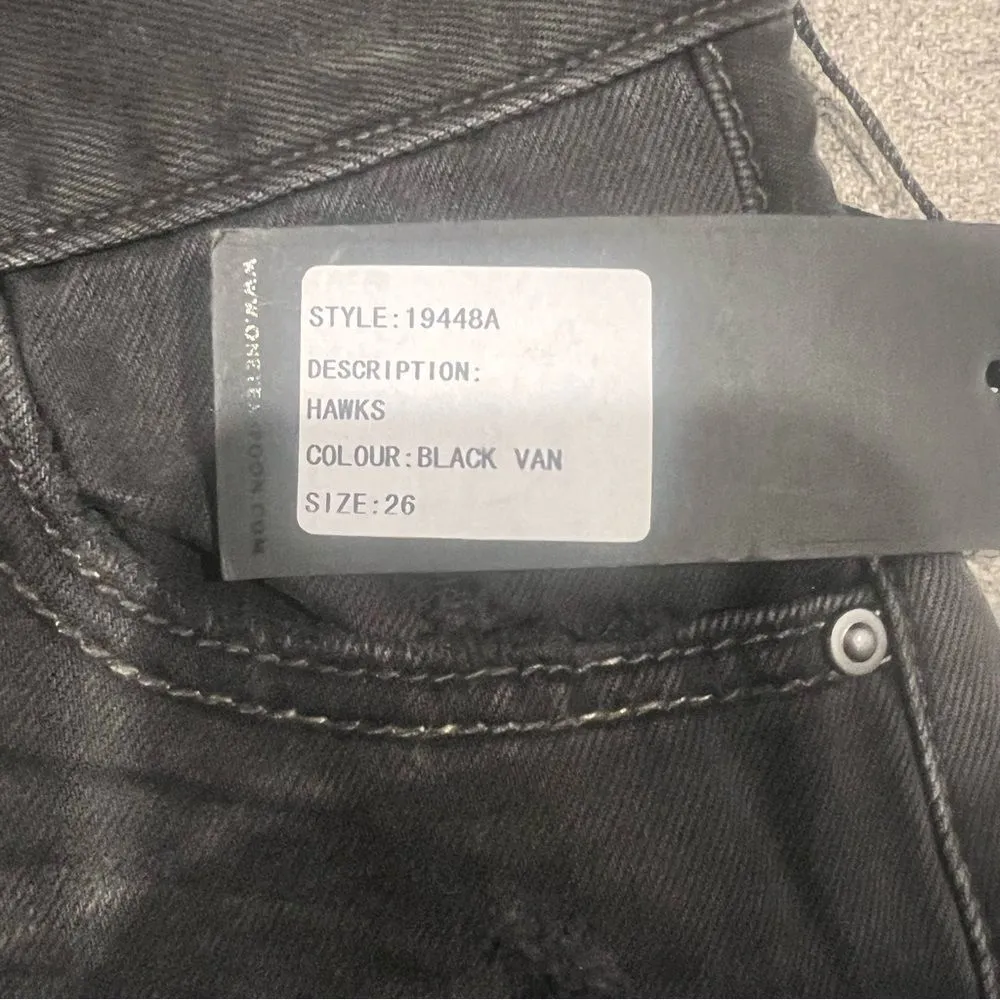 NWT One Teaspoon high waisted hawks black distressed shorts size 26 women's - Image 6