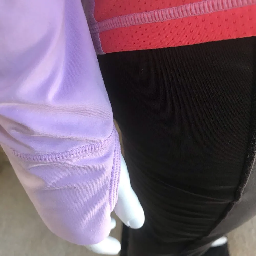 Lucy Tech  Cowl Neck 1/4 Zip Purple Long Sleeve with Thumb Holes Women's Size S - Image 6