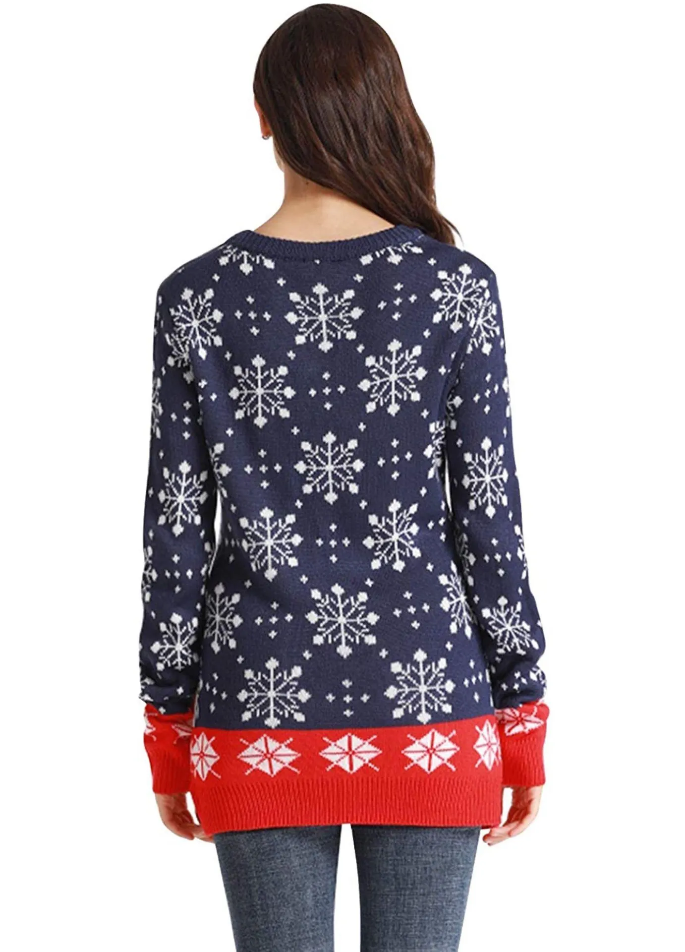 Christmas Ugly Sweater Santa Snowflake Holiday Knitted Pullover Sweater Unisex M Multiple Size M - Image 2