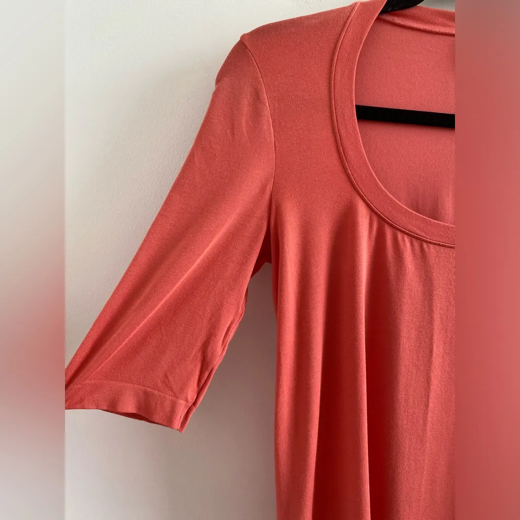 Wolford Coral Como Scoop Neck Half Sleeve Seamless Shirt Size Large *FLAW* Pink - Image 4