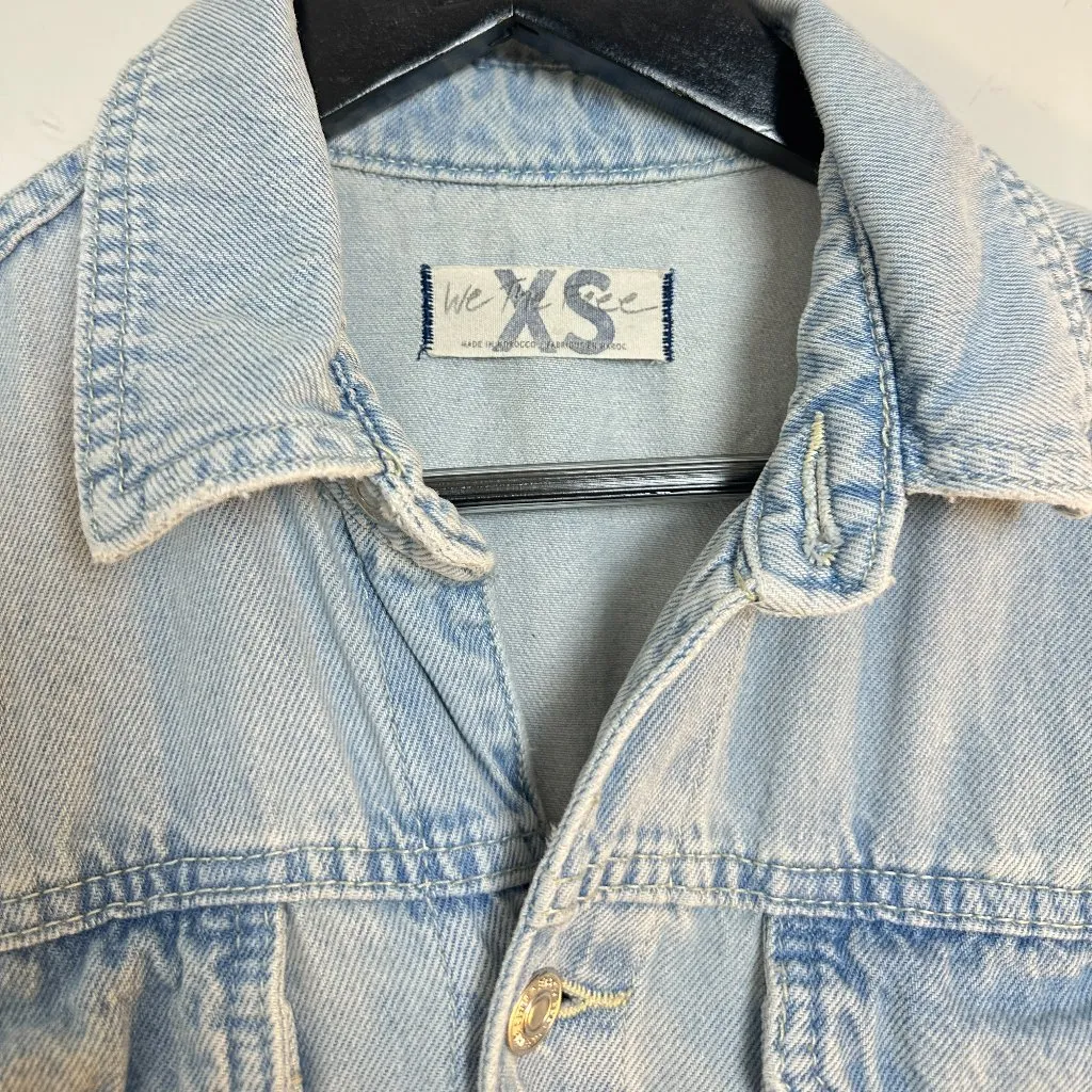 FREE PEOPLE Marci Denim Jumpsuit in Wash Clear Skies Size X-Small - Image 7