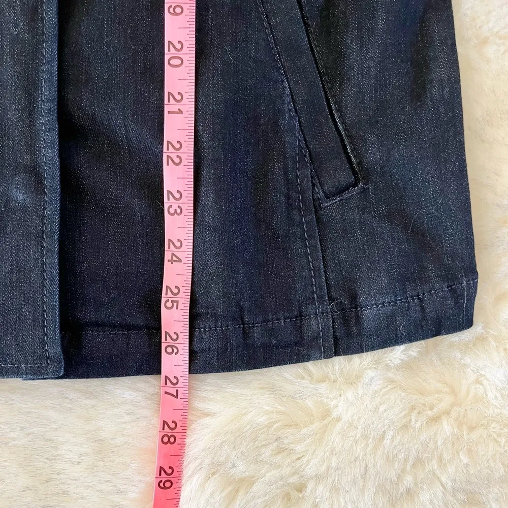 Banana Republic Dark Denim Floral Flower Embroidered Bell Flare Sleeve Jacket S - Image 9