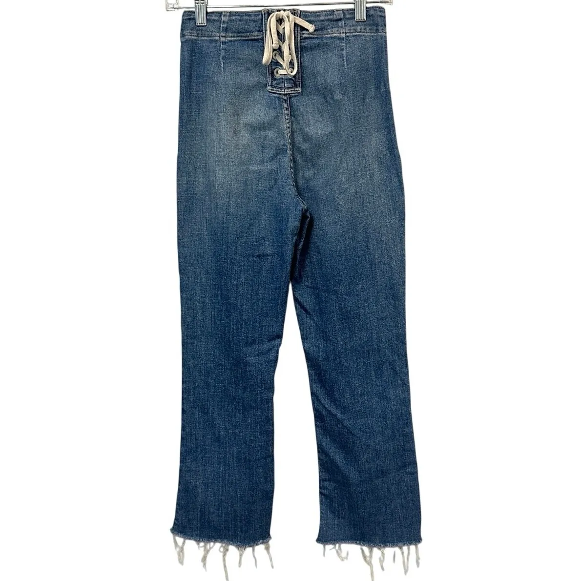 Mother Laced Hustler Ankle Jeans One Smart Cookie Wash Boho Coastal Cowgirl 26 Blue - Image 4