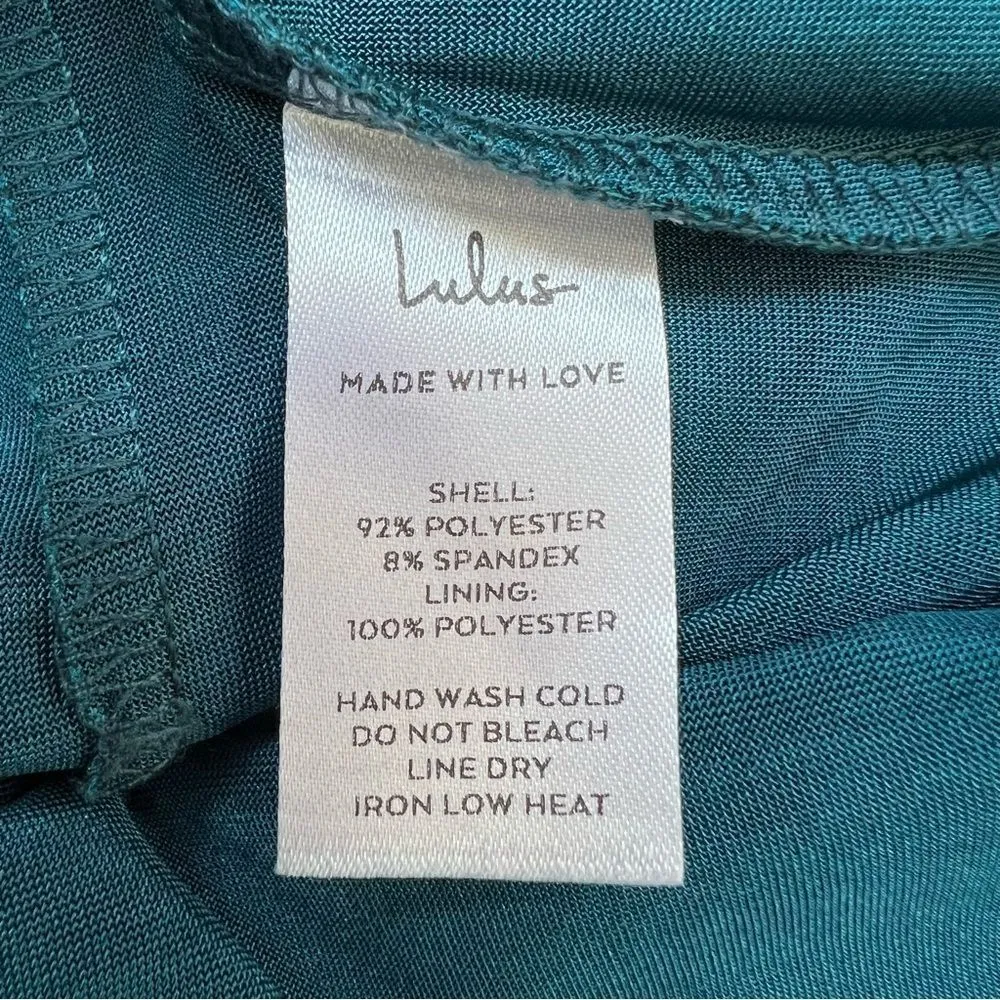 Lulus Forever Your Girl Teal Blue Satin Bodycon Dress Extra Small Mini Dress - Image 11