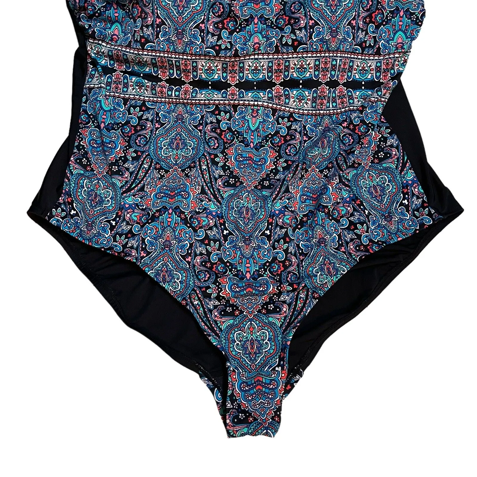 Ava‎ & Viv One Piece Swimsuit  26W Floral Black Built in Bra Comfort Straps - Image 4