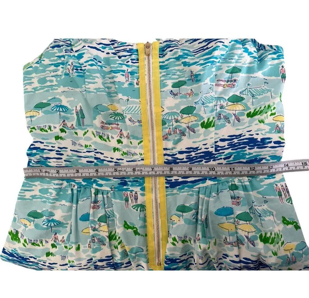 Lilly Pulitzer Alexi Dress ResortWhite High Tide Toile Zipper Front Size 2 - Image 5