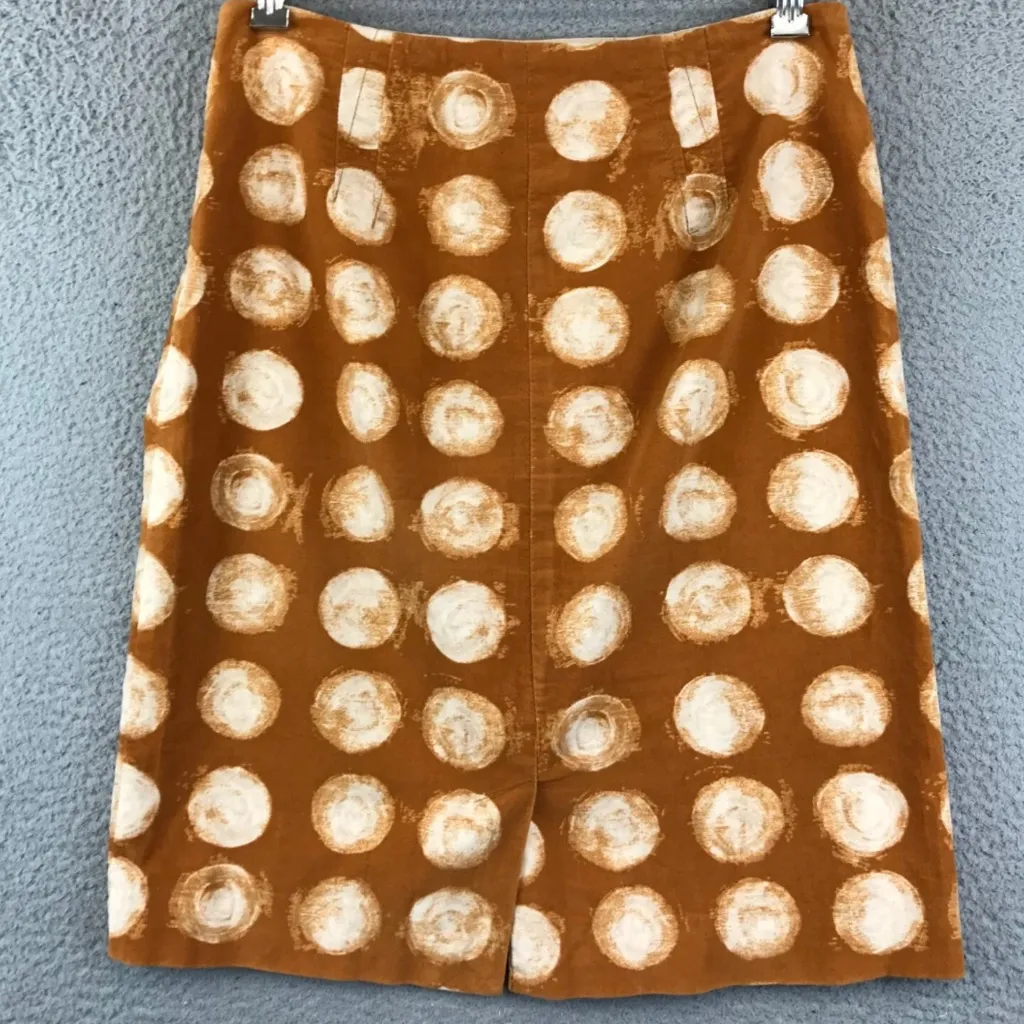 New w/o tags MAEVE Anthropologie Corded Dots Pencil Skirt 0 Mustard Gold Circles - Image 3