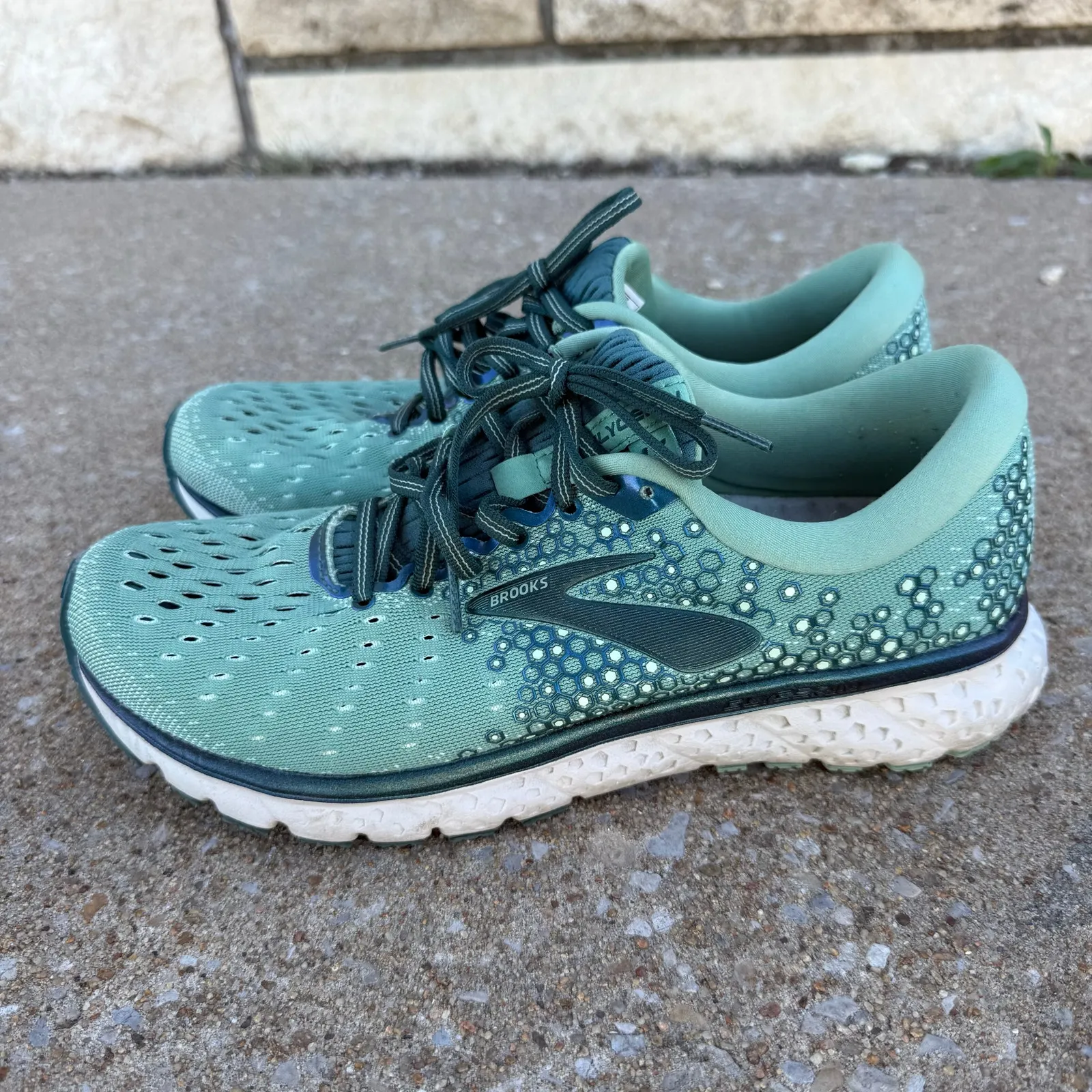 Brooks Glycerin 17 Green Teal Cushion Running Athletic Shoes Sneakers 9.5B - Image 5