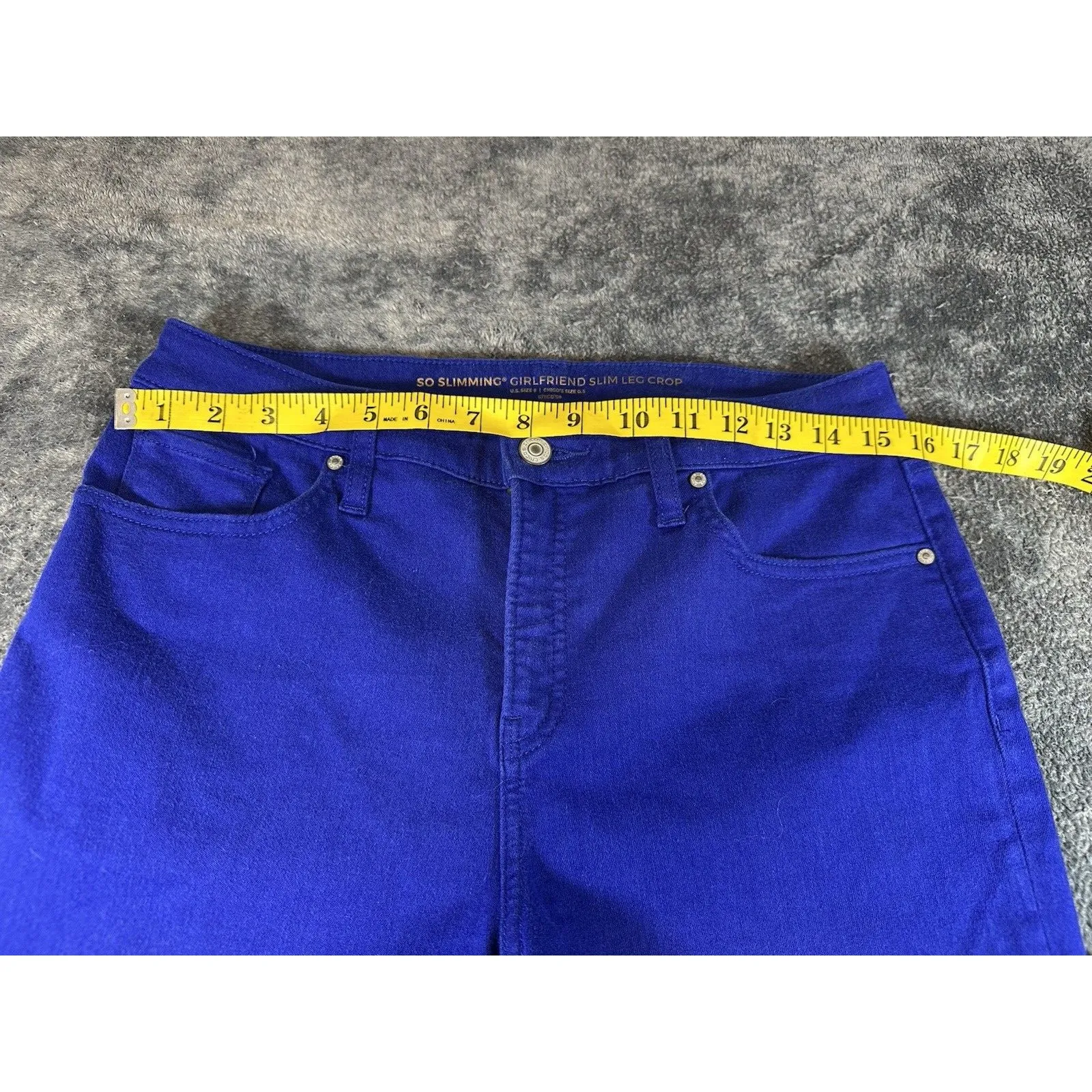 Chico's So Slimming Girlfriend Crop Slim Fit Jeans Women's Blue US 6 - Image 3