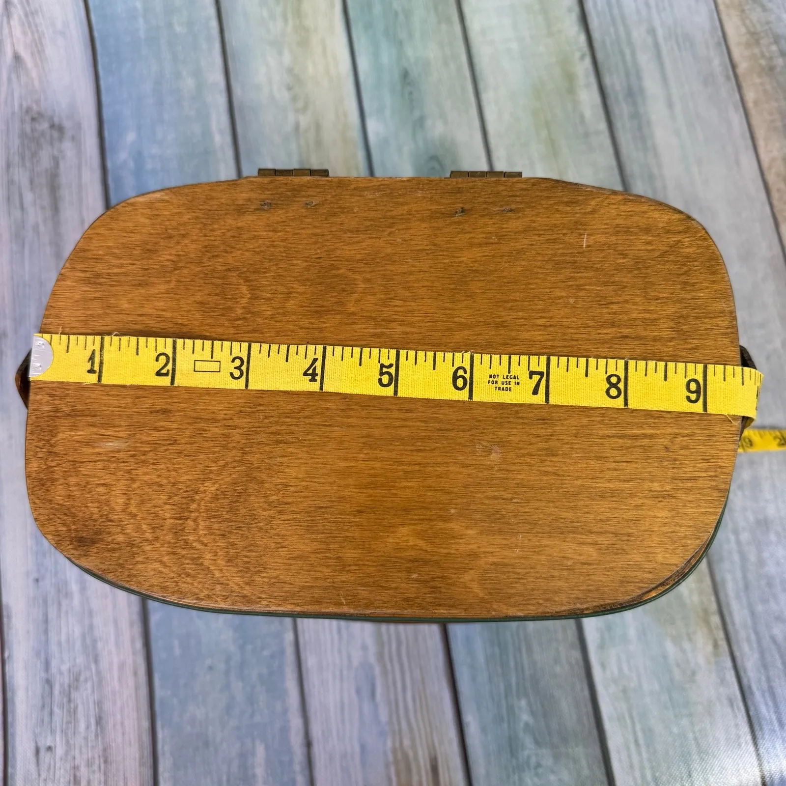 Caro Nana Basket Purse Signed Vintage Victorian Painted House 1960s Lined Brown - Image 8