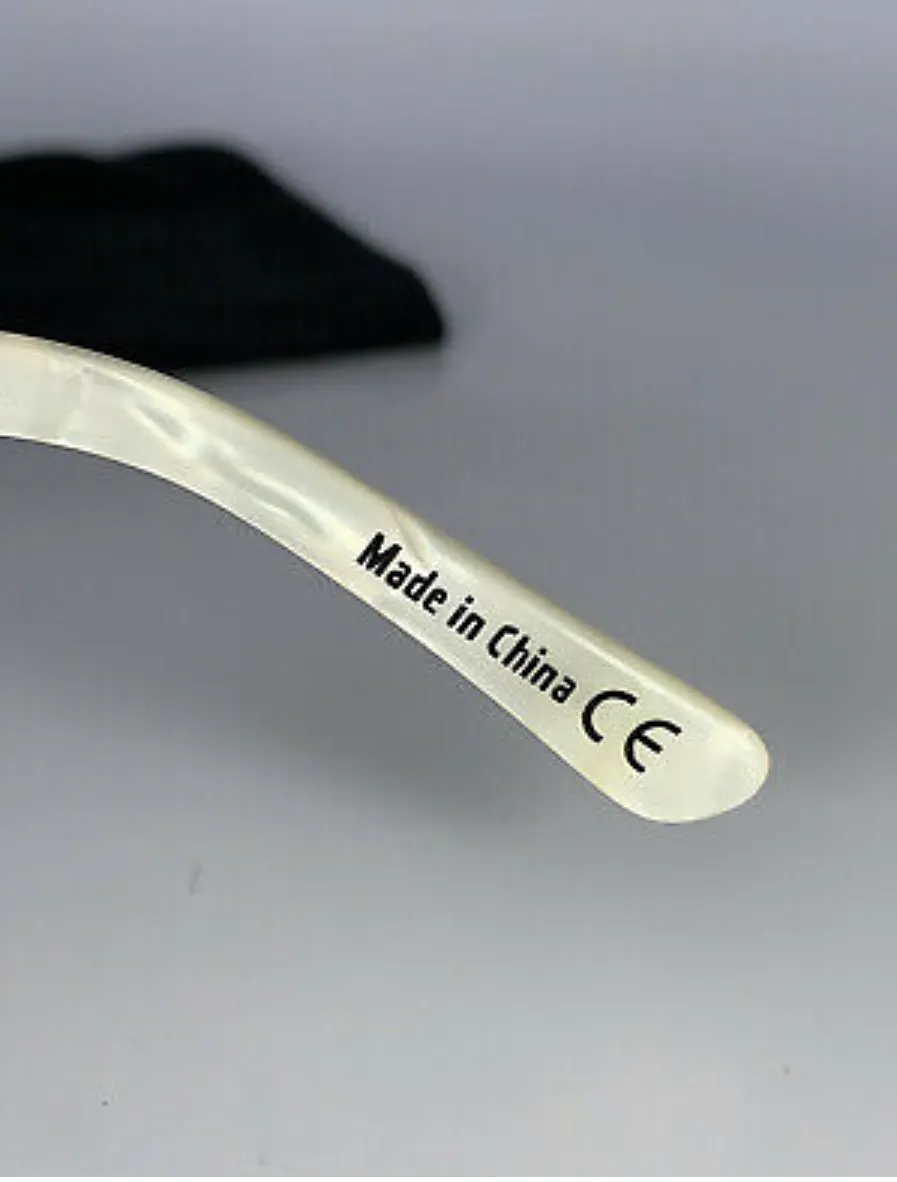 White Marble Sunglasses- Vintage Early 2000s - Image 7