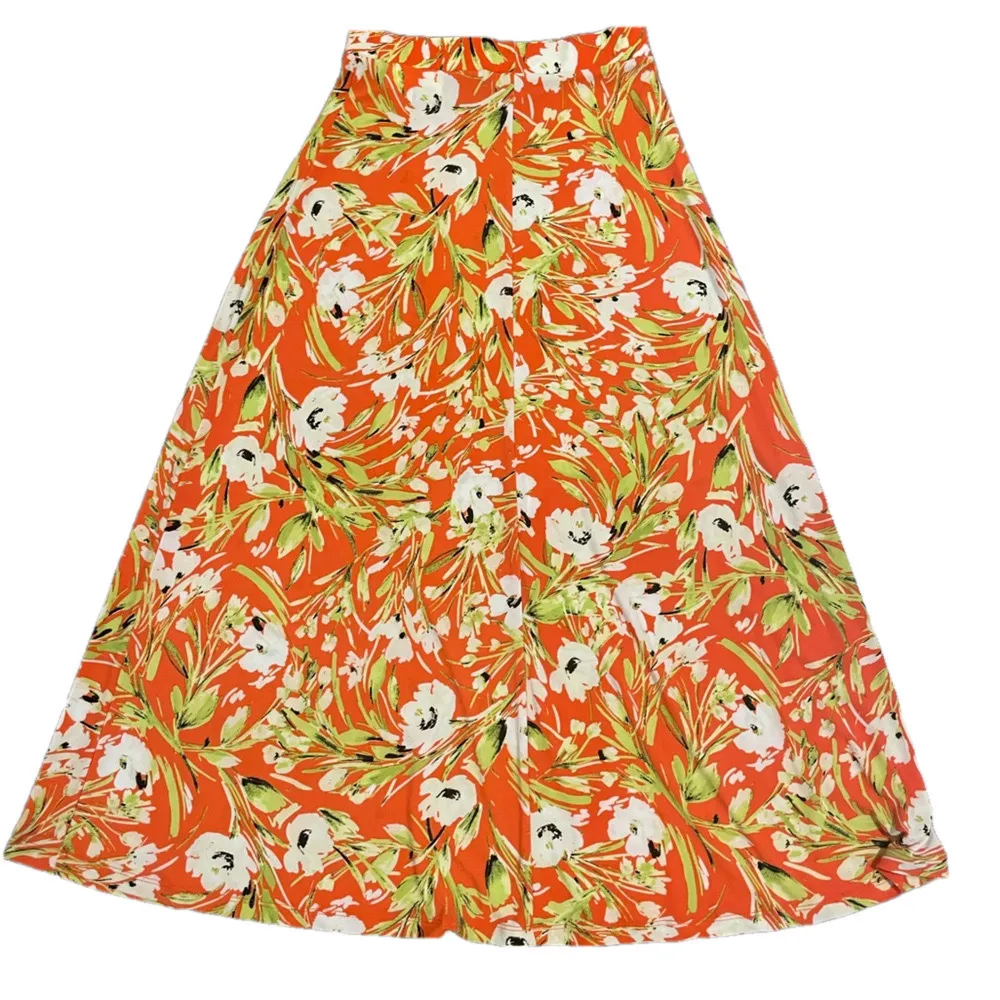 Evan Picone Midi Skirt Woman XS Resort A-line Beachy Boho Festival Bold Prairie - Image 7