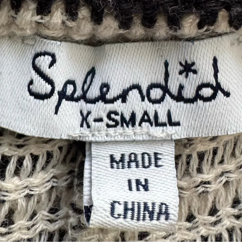 Splendid striped navy blue and white Textured Knit shorts, size XS pockets boho - Image 4