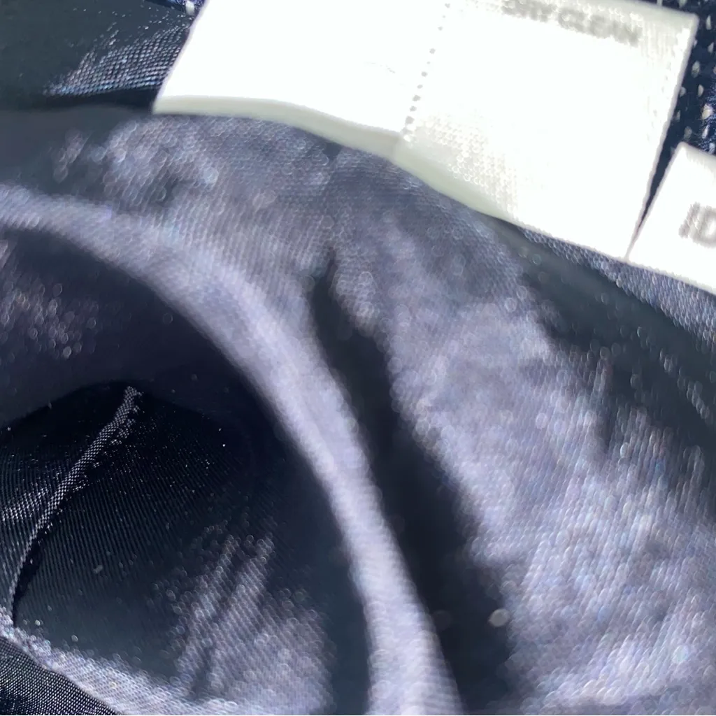 Ann Taylor Tweed Heathered Blazer in Navy Blue and White Cotton Blend Sz 4 - Image 15