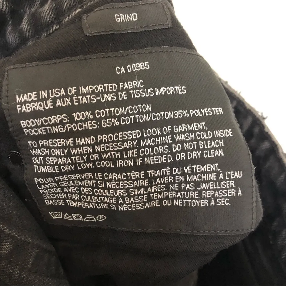 Denim x Alexander Wang Grind Jeans Distressed Destroyed Raw Hem Black 25 - Image 7