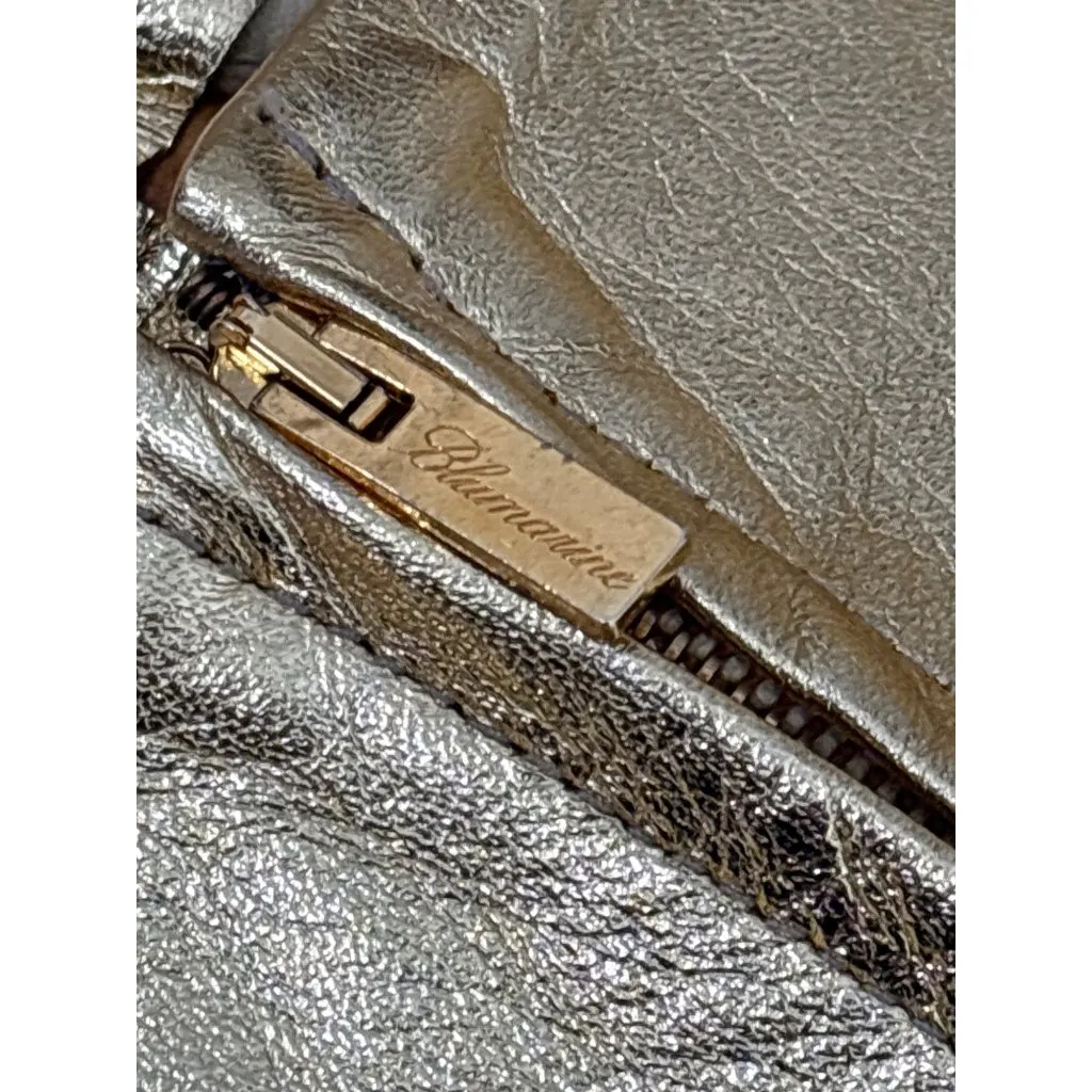 Blumarine Strapless Midi Dress in Gold 42 New Womens Leather Strapless Runway Size undefined - Image 9