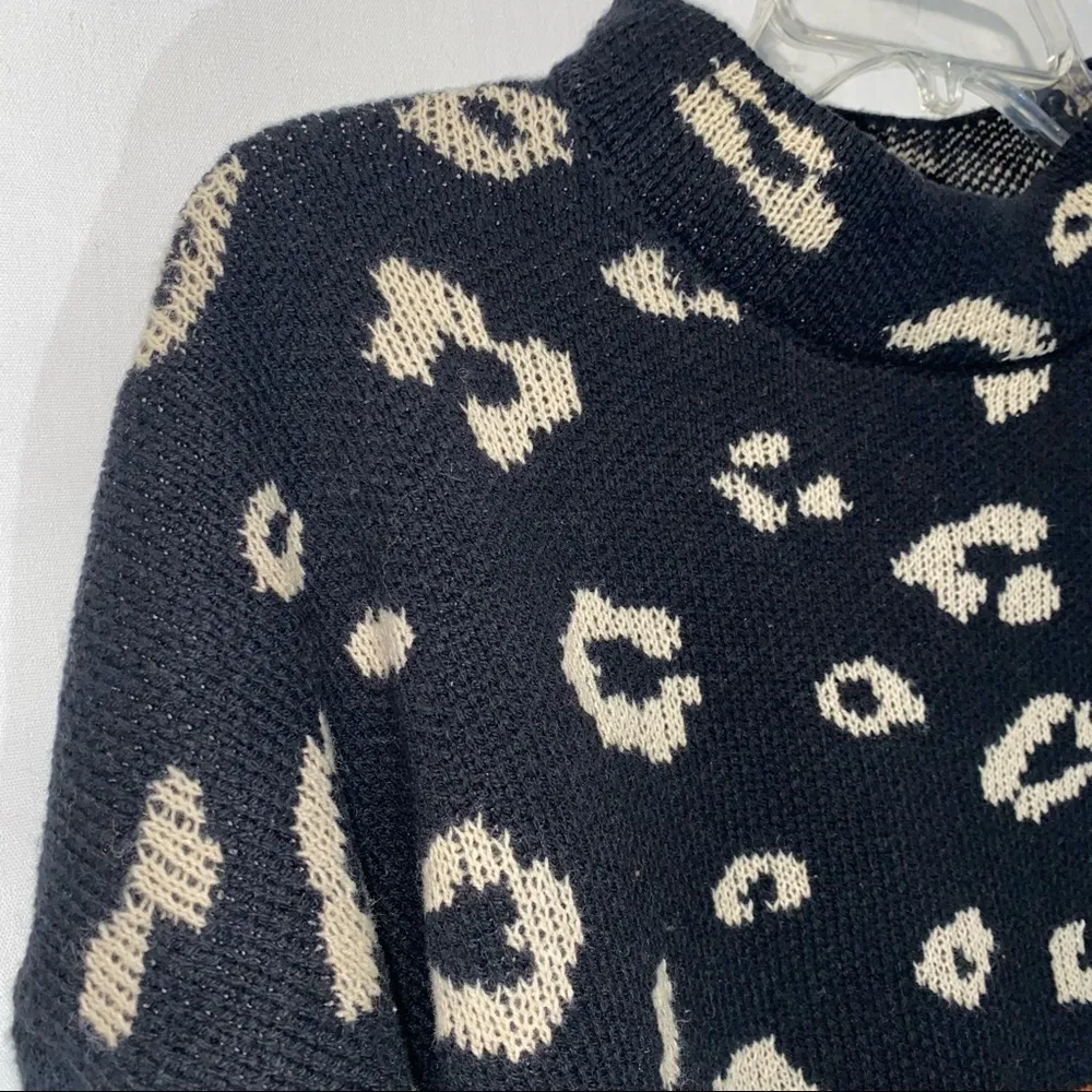 Andree Leopard & Color Block Sweater Medium - Image 2