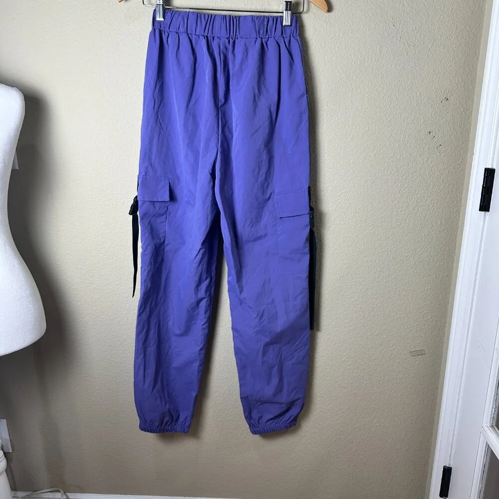 SHEIN Purple Blue Cargo Joggers Pants Size Small - Image 7
