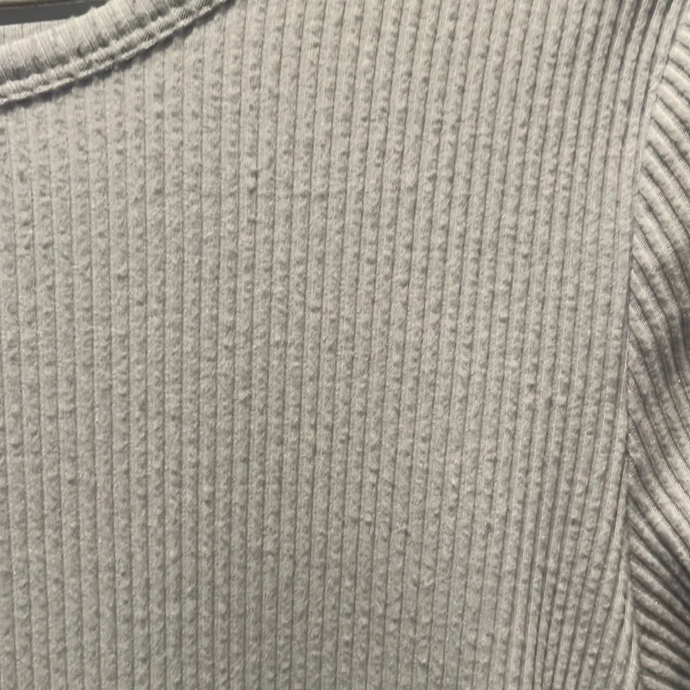 Women's Icy Blue Fuzzy Ribbed Knit Long Sleeve Top Shirt Size Medium - Image 4