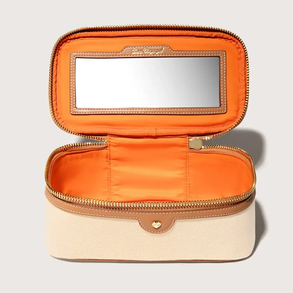 NWT Stoney Clover Lane Open Top Mirror Pouch Saddle & Natural - Clover Stone Inn - Image 3