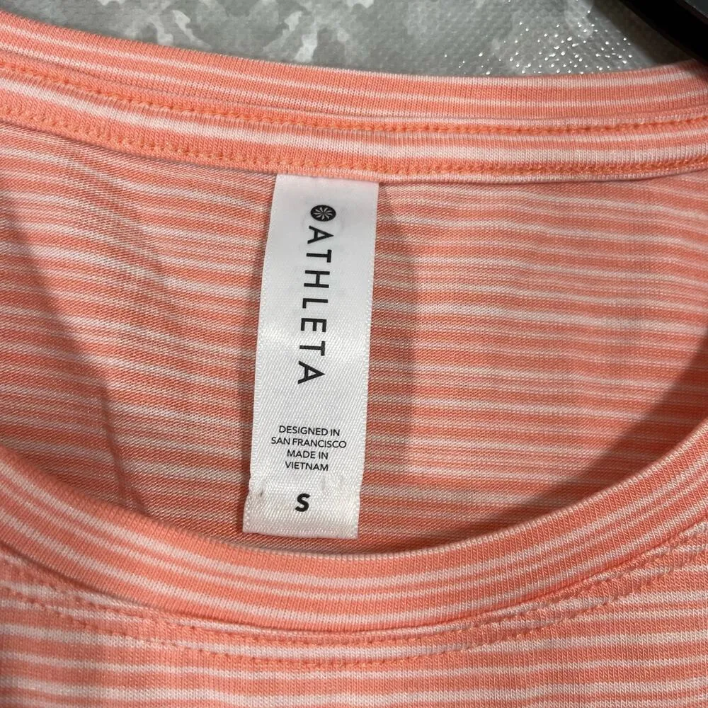 Athleta Women’s Coral Stripe Cloudlight Muscle Tee - Size Small - Athleisure Top - Image 5
