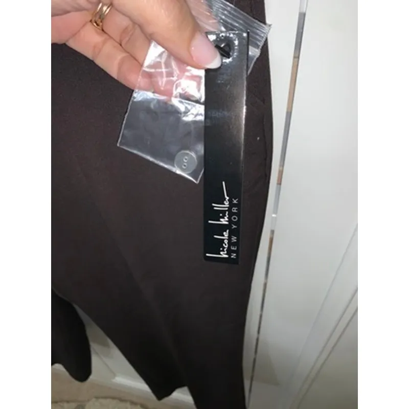 NWT Nicole Miller New York Women's Capri Pants Size 14‎ Brown Casual Stretch - Image 4